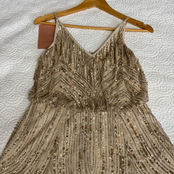 BHLDN NWT Pink and Gold Sleeveless Maxi gown - Picture 10 of 16